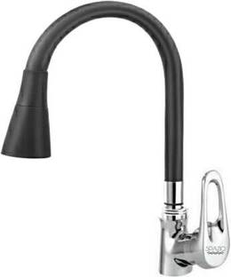 Spazio Hexa Flexo SmartBuy Flexible Brass Swan Neck Flxo Play With 360 Degree Flexible Silicon Hose & Dual Flow Pattern, Hot/Cold Water For Kitchen Sink, Wash Basin Faucets Taps Chrome Finish Silver Plated Pillar Cock Swan Neck  Faucet