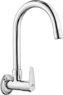 Cliquin CSSC013-Cora Brass Sink Cock with Swivel Spout, Chrome Finish Sink Tap Faucet