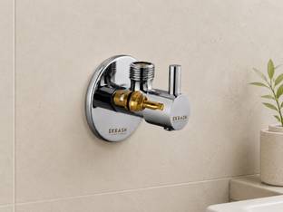EKRASH Brass Turbo Angle Valve for Bathroom, Geyser, Angle Valve with Flange, Pack of 1 Angle Cock Fau...