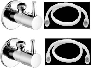 Senkiddpro by Senkiddpro 2 Turbo Angle Wall with 2 PTMT 24inch Connection pipe for Sink/washbasin water Saving Aerator Suitable for Washbasin,Sink,Bathroom&Kitchen(Chrome Finish) Bib Tap Faucet