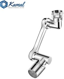 KAMAL 1080* FULLY BRASS Swivel Faucet Aerator Rotatable Multi-Functional with 2 Modes | Universal Robotic Arm Faucet Extender for Sink with Shower & Stream Spout Faucet