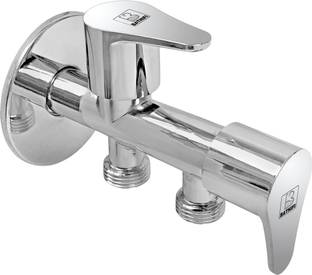 BATHIFI Zinc 2 in 1 Angle Valve Silver in Color Chrome Finish with Wall Flange for Bathroom Angle Cock Faucet