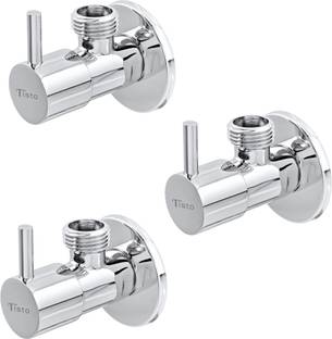 Tisto Angle Cock (Set of 3) Faucet Full Brass Premium Quality With Wall Flanges Luxury Angle Cock Fauc...