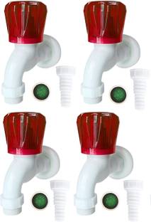 TechHark Set of 4 pcs Tap for Home, Kitchen,Bath Faucets With Foam Flow Nozzle Faucet Set Bib Tap Faucet