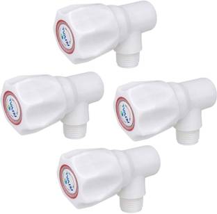 rival by Rival ABS Angle Cock Tap White, Leak Proof Wall Mount (Pack of 4) Angle Cock Faucet