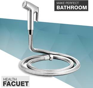 KURIC ABS Contii Health Faucet with SS-304 Grade 1 Meter Flexible Tube and Wall Hook , Chrome Finish, ...
