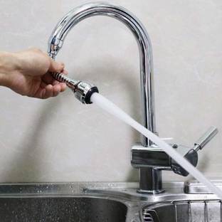 KK plast by LMX Turbo Flex 360 Flexible Faucet Sprayer Water Extender Pack Of 1 Stainless Steel Turbo Flex 360° Flexible 6” Faucet Sprayer Extension Jet Stream/Water Saving Faucet, Flexible Turbo Flex 360 Sink Faucet Sprayer Jet Basin Mixer Faucet