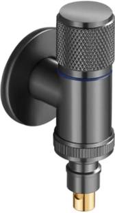 Fossa Galaxy Laundry Faucet Washing Machine Faucet Water Spigot Outdoor Brass Faucet Handle Hose Faucet Dishwasher Angle Valve (Black) Matte Finish Angle Cock Faucet