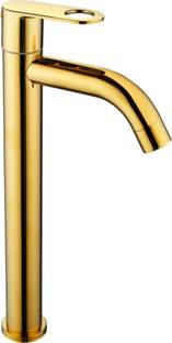 कॉप्टर - Tall Deck Mount Tabletop Basin Pillar Tap ( GOLD ) With HOLEX Handle पिलर टैप नल