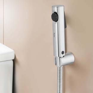 RUHE Ion Chrome ABS Health Faucet | Hand Shower for Toilet Jet Spray Faucet with Braided 1 Meter 304-S.S Flexible Pipe (Stretchable up to 1.2m) & Hook Health  Faucet