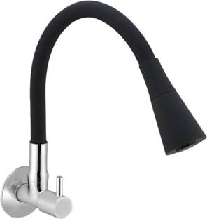 ओलिआना Flora Flexo Flexible sink Cock Pillar Cock 360 Degree Black Matte Silicon Hose & Dual Flow Patt...