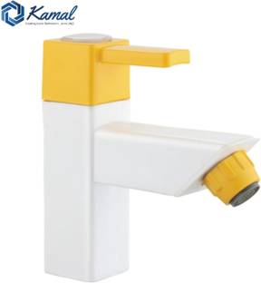 KAMAL Pillar Tap Arezzo (PTMT Plastic Faucet) | Ivory & Yellow Colour | 20mm Hi Flow Cartridge| Cold W...