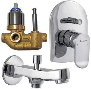 Parryware Alpha Concealed diverter Body With upper Trim with tipton wall spout 27268 Brass, High Flow Diverter With Exposed Part Kit with spout Diverter Faucet