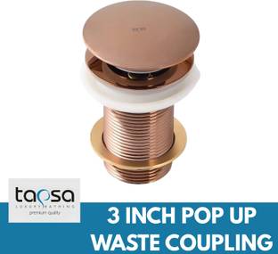 Tapsa Rose Gold PVD Coated 3" Full Thread Pop Up Waste Coupling/Waste Coupling For Wash Basin & Bathroom Pillar Tap Faucet