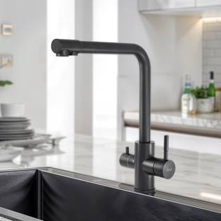 RUHE Trim Sink Mixer Tap with RO Water Supply | Hot & Cold Dual Water - Matte Black | 304-Grade Stainless Steel Kitchen Mixer Faucet