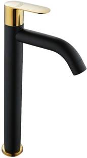 Spazio Premium Quality Black Gold Opal SS-304 Tall Pillar Cock Tap With Long Spout & 12 Inches Tall Body Tall Boy Extended PVD Coated Pillar Tap Faucet