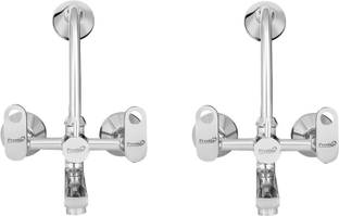 Prestige Prime Full Brass Wall Mixer with L Bend Pipe and Legs Flanges-Set of 2 Faucet Set