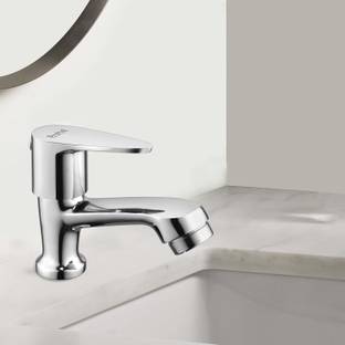 रूहे Liva Brass Pillar Cock Faucet/Tap with Base, Pillar Chest nut (Chrome Finish) Liva Brass Pillar Cock 11-1001 पिलर टैप नल