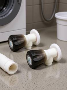 Rivalplast by Rival 2 Pack Plastic Angle Stop Valve Water Tap for Bathroom Toilet Washing Machine Angl...