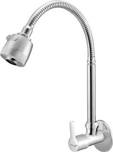 Prestige EVA Flexible Sink Cock Silver Pillar Tap Faucet