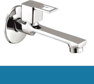 Tapsa Square Cut Series Long Body Tap|Taps For Bathroom|Bathroom Taps (Set of 1) For Bathroom/Kitchen With Wall Flange, Foam Flow Aerator, Brass Disc(Chrome Plated) Bib Tap Faucet