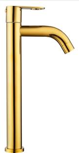 Kyari - Tall Deck Mount Table top Basin Pillar Tap ( GOLD ) HOLEX Handle For Wash Basin Pillar Tap Faucet