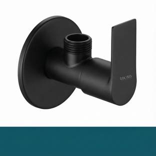 Tapsa Aria Full Brass Black Angle Cock/Angle Valve/Geyser Tap (Set of 1) With Wall Flange For Bathroom...