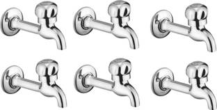 Prestige Brass Conti Long Body Tap with Wall Flange- Set of 6 Bib Tap Faucet