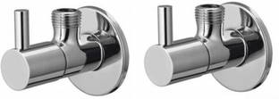 Spazio Premium Quality Stainless Steel TURBO Angle Cock/Angle Valve Bathroom Faucets Taps and Faucet Angular Stop Cock Wash Basin for Geyser Tap, Chrome Plated (Pack Of 2) Angle Cock Faucet