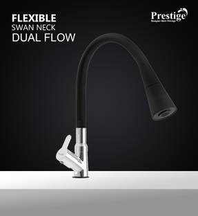 Prestige Fusion Brass Swan neck Tap Black With 360 degree swivel spout dual flow Flexible Mixer Faucet