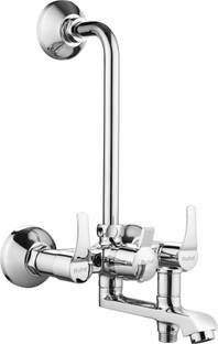 RUHE Euphoria Wall Mixer 3 In 1 with L Bend Brass Faucet/Tap | Wall Mixer with L Bend for Bathroom Areas & Showers | Chrome Finish Faucet/Tap Mixer Faucet