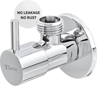 Tisto Brass Angle Valve Faucet With Wall Flange For Bathroom Toilet Wash Basin Geyser Bathroom Wash Ba...