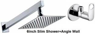 Senkiddpro Steel Prime Angle Wall with 6X6 Slim Shower for Bathroom(Chrome Finish) Faucet Set