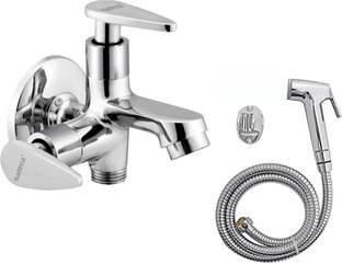 Ramya PACIFIC Bib Cock 2 Way With Soft Health Faucet Complete Set For Kitchen And Bathroom Tap Twin Elbow Valve Faucet