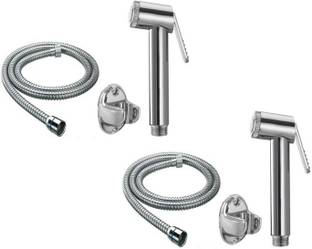 ANMEX Latest Design Rich Look Conti Health faucet (abs)with 1.5mtr flexible SS Tube and Wall Hook - Set of 2 Health  Faucet