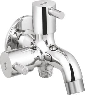 Ramya 2 Way Bib Tap Brass For Bathroom and Kitchen Chrome Finish Twin Elbow Valve Faucet