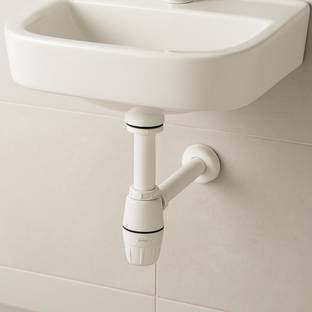 RUHE ABS Plastic Bottle Trap Adjustable Hight With Connection Pipe 12 Inches for Wash Basin and Sink Diverter Faucet