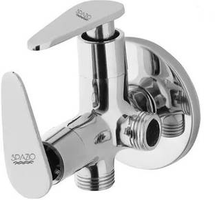 Spazio Stunning Vignette Angle Cock/Valve 2 in 1 Brass Wall Mount (Pack of 1) Chrome Silver Plated Bib...