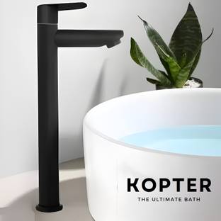 Kopter - TALL 12 inch Table Top Desk Mount Pillar Tap (Black) - For Bathroom/ Washbasin/ TableTop/ Basin/ Deckmount Pillar Tap Faucet
