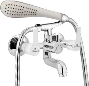 Cliquin CSTWMCR002-Topaz Brass Wall Mixer Telephonic with Crutch | Hand Shower & 1mtr SS Flexible Tube...