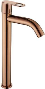 Alligator - Full Rose Gold Matt Pillar Cock Tap/Pillar Tap Tall Long Body Foam Flow Water Single Lever Extended 1 Hole For Washbasin (12 Inch Long) Pillar Tap Faucet