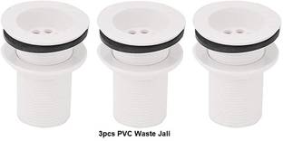fastgear by Fastgear Full Thread PVC Waste Coupling Washbasin Drain Outlet/Washbasin Jali(3pcs) Bathroom,Sink and Kitchen Suitable for Washbasin with Waste Pipe and Bottle Trap Cartridge Faucet