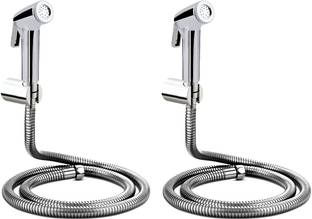 KURIC ABS Health Faucet Set with 1 Meter Flexible SS Tube and Wall Hook (Pack of 2) ,Hand Jet Spray, Jet Spray for Toilet, Hand Shower Set, Toilet Bidet Sprayer Set Health  Faucet