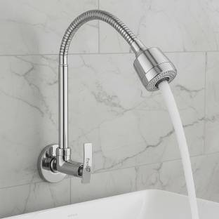Prestige (Brass) Passion Kitchen Spout Flexible Sink Cock with Spout Rain Spray and Flange Pillar Tap ...