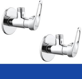 Tapsa Royal Full Brass Angle Cock/Angle Valve/Geyser Tap (Set of 2) With Wall Flange For Bathroom/Wash...