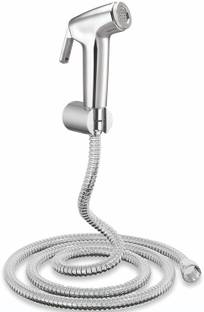 क्यूरिक ABS Health Faucet Set with SS-304 Grade 1 Meter Flexible Tube and Wall Hook Chrome Finish Hand...