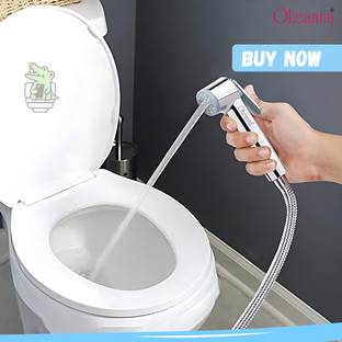 Oleanna OBFHF2308 Prime ABS Health Faucet with SS-304 Grade 1 Meter Flexible Hose Pipe /Wall Hook Heal...