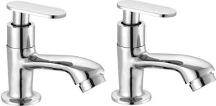 fastgear Glassy Onyx Pillar Cock Tap (Brass) Pack OF 2 For Wash Basin Tap Pillar Tap Faucet