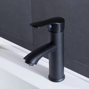Nirant Wash Basin Tap | Black tap for wash Basin 7 Inch Height, Zinc and Abs Material (Black) Mixer Faucet