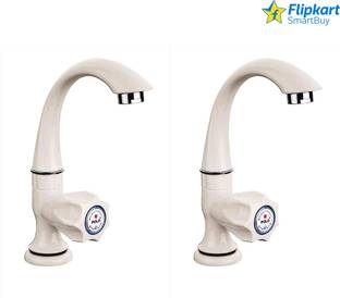 Flipkart SmartBuy FKSB-SNT-02 PVC Plastic Swan Neck Pillar Tap for WashBasin (Pack of 2) Pillar Tap Faucet